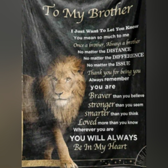 4- To My Brother Motivational Blanket Throw NWT - Picture 1 of 7